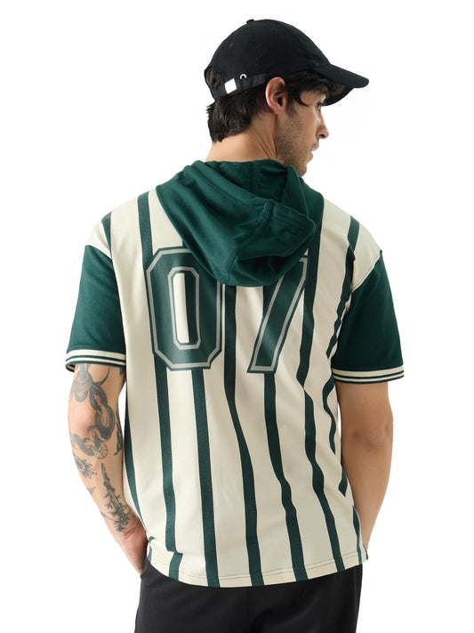 The Souled Store Official Harry Potter: Slytherin Rugby Set Hooded T-Shirts White