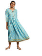 Libas WomenS Cotton Fit And Flare Midi Dress (37139_Turquoise