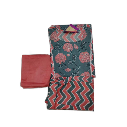 GoSriKi Women's Cotton Blend Straight Solid Kurta with Pant & Dupatta (Rinki Sty-GO)