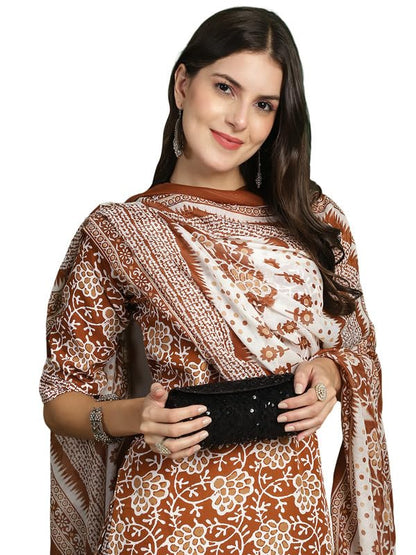 Pinkmint Womens Kurta Set ll Cotton Printed Ethnic Set ll Dupatta Set ll Suit Set
