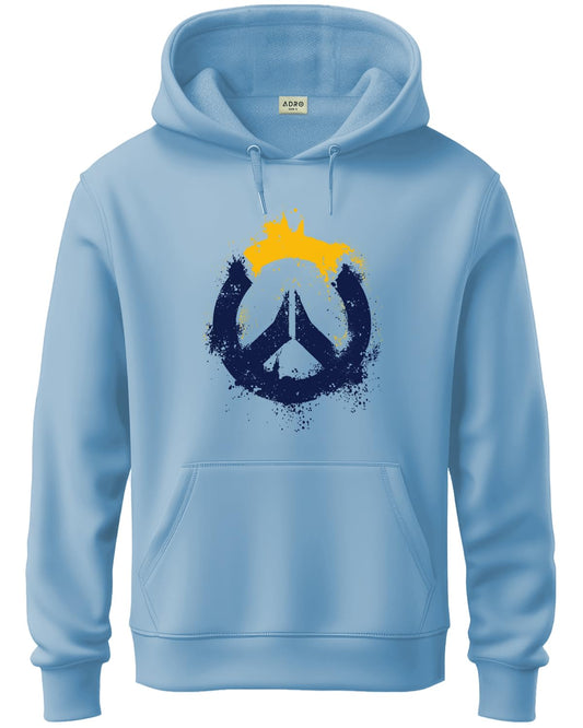 ADRO Mens Cotton Neck Hooded Sweatshirt (H24-M-PC-SK_Sky Blue