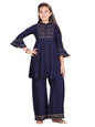 Aarika Girls Black Colour Cotton Kurti Palazzo Set (Nv-Pl-B-3-Black-26)