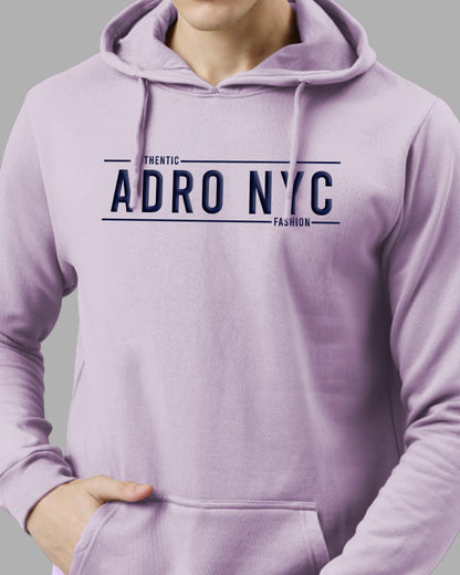 ADRO Mens Cotton Neck Hooded Sweatshirt (H24-ADRO-PU_Lavendar