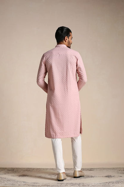 Manyavar Kurta Set For Men, Full Sleeves Mandarin Collar Ethnic MenS Kurta Set For Engagement, Wedding, Party Blended Cotton Em