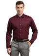 Turtle Men 100% Cotton Slim Fit Maroon Solid Formal Shirt