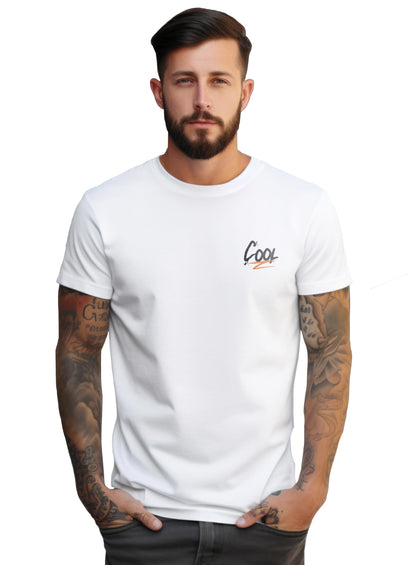 Peppyzone Mens Regular Fit T-Shirt (PZ-Trendy-45_White