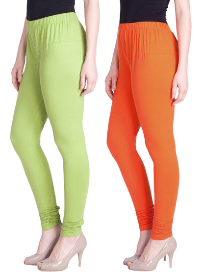Lyra Cotton Premium Churidar Leggings For Women (Pack Of 2)