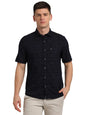 Turtle Men 100% Cotton Indigo Printed Slim Fit Blue Denim Shirt