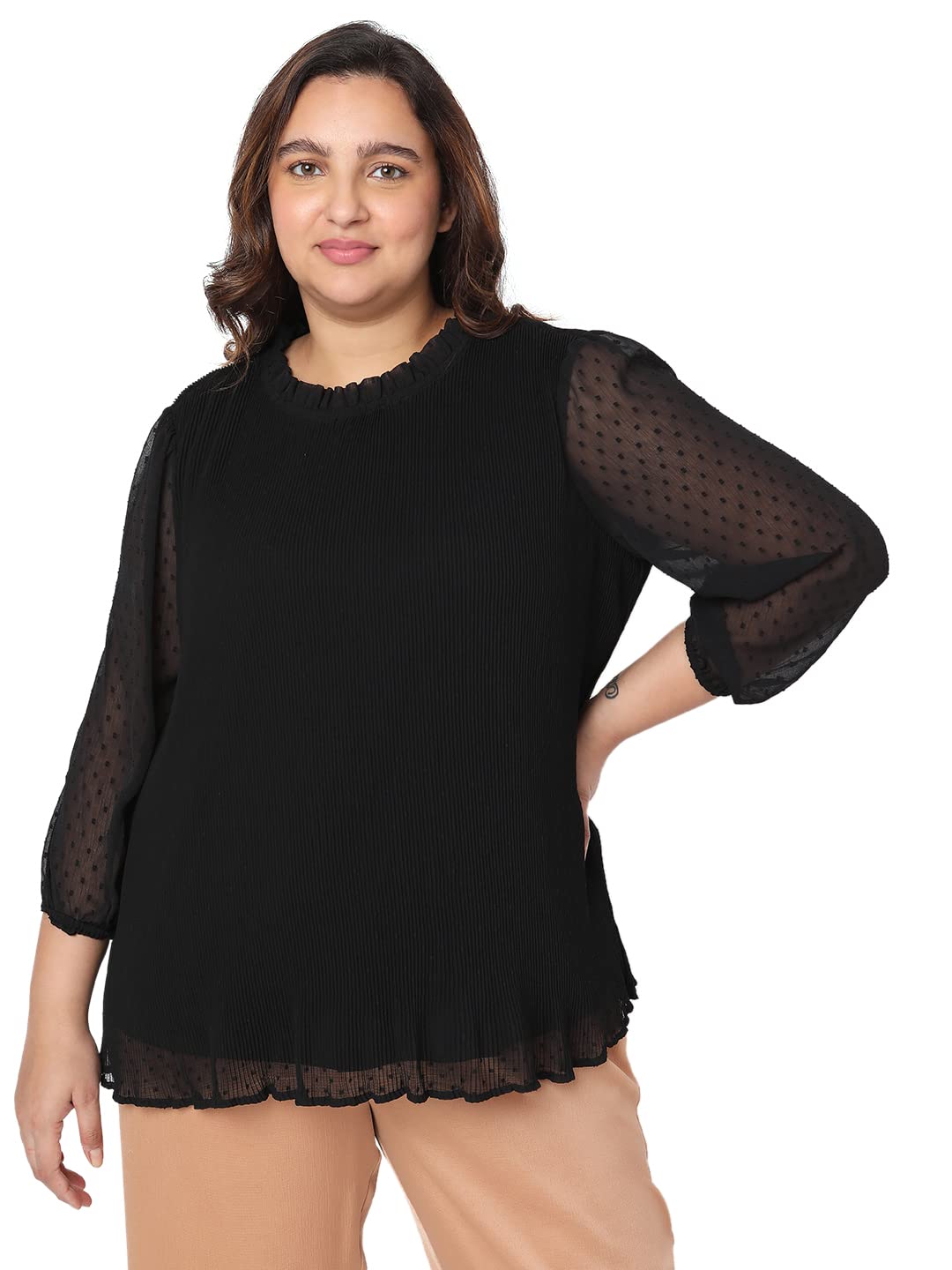 Vero Moda Curve Regular Top (113701901_Black_Xs)