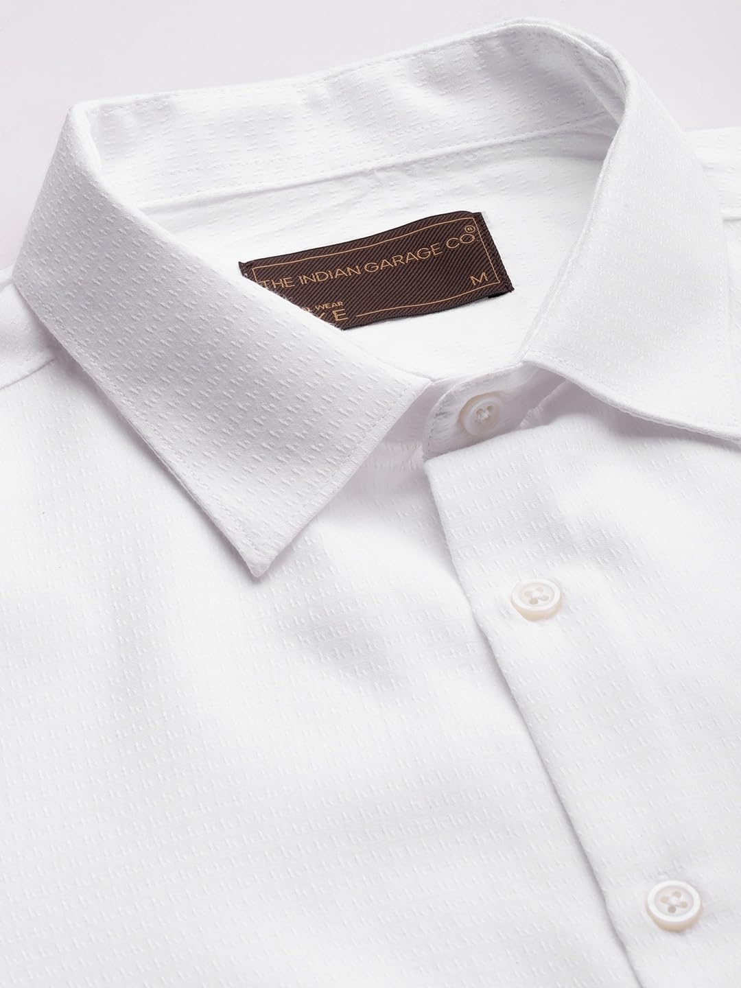 The Indian Garage Co Men White Slim Fit Solid Formal Shirt