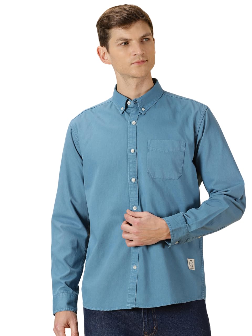 Thomas Scott Mens | Full Sleeve | Solid | Slim Fit | 100% Cotton | Spread Collar | Casual Shirts (Available in Plus Size) (Teal_
