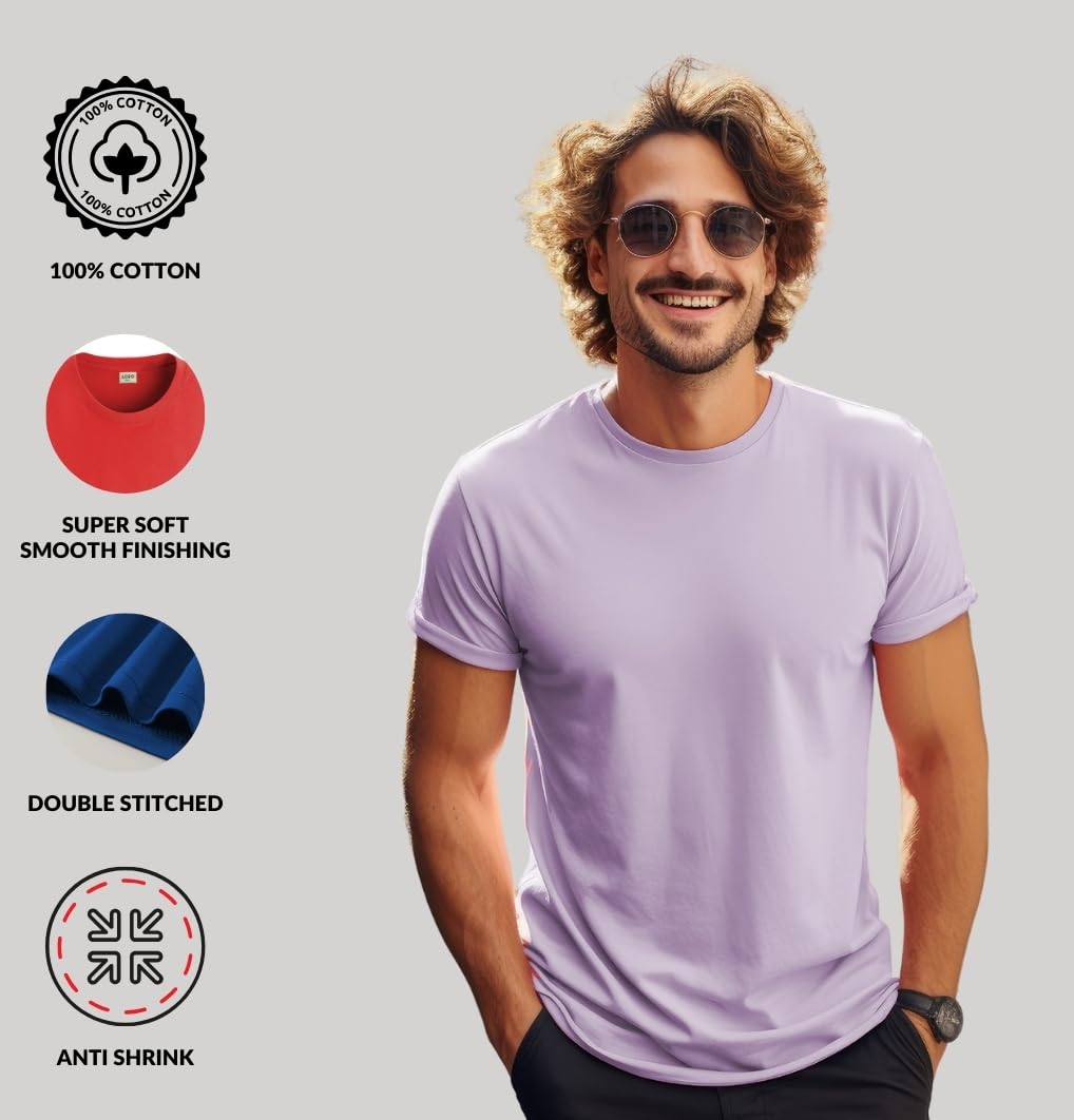 ADRO T Shirts Pack of 2 Mens Tshirts Cotton T Shirts for Men Tshirt T-Shirts Combo T Shirts Tshirts for Men Plain Solid Tshirts