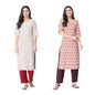Pinkmint Printed Casual Kurta for Women Pack of 2 (N-401-400_XXL)