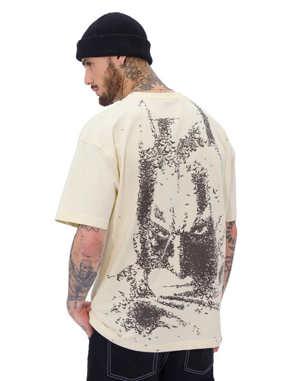 The Souled Store Official Batman : Conquer Your Fear Oversized T-Shirt for Men Boys Cotton Casual Half Sleeves Baggy Loose Fit D