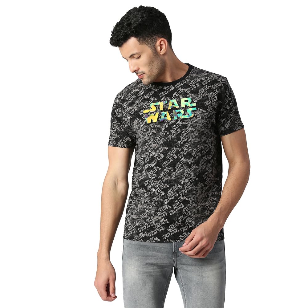 Pepe Jeans Skywalker Sw Star War Allover Printed T-Shit, Black, S