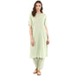 Idalia Sage Green Solid Straight Kurta Set With Pant - Stylish Boat Neck Kurta Design - Cotton Kurtas For Women - Elbow Sleeve, 