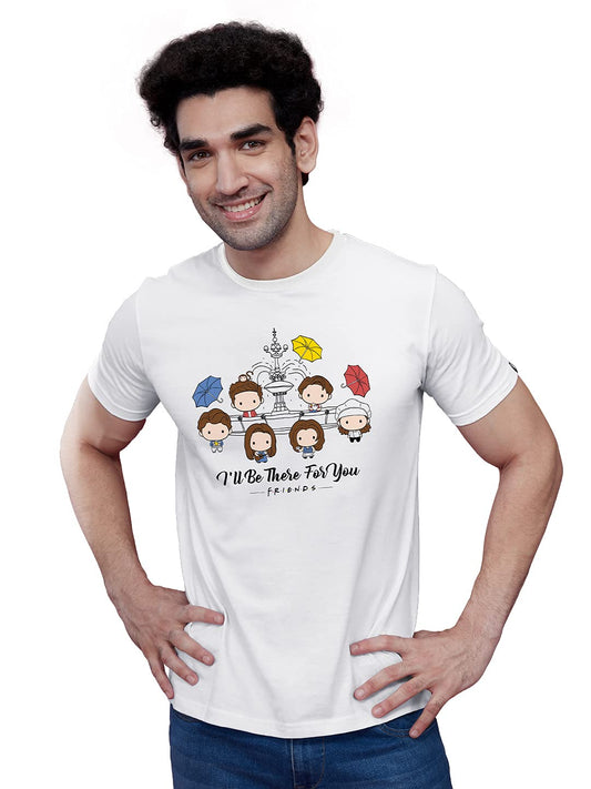 The Souled Store|F.R.I.E.N.D.S Ill Be There for You Round Neck Mens and Boys T-Shirt|Graphic Printed Half Sleeve| 100% Cotton W