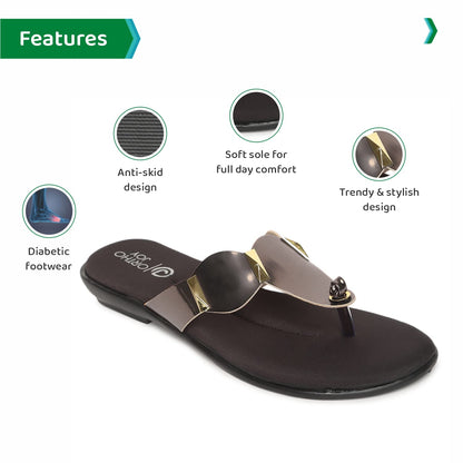 ORTHO JOY Fancy doctor slippers | Soft and stylish chappal for women | Comfortable flat sandals for women stylish
