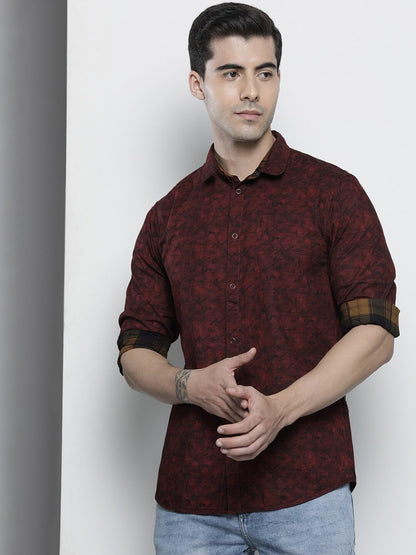 The Indian Garage Co Yellow Regular Fit Spread Collar Checkered Long Sleeves Shirt