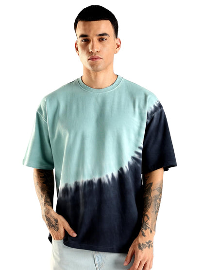 ADRO Trendy Oversized Baggy Fit Drop Shoulder Tshirt in Tie & Dye Style | French Terry Cotton Heavy Fabric Crew Neck T Shirt for