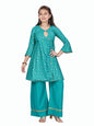 Aarika Girls Green Colour Cotton kurti Palazzo Set (JN_PL-B-6-GREEN-28)