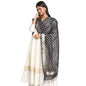 Fabindia Women Cotton Silk Woven Dupatta Black_Freesize