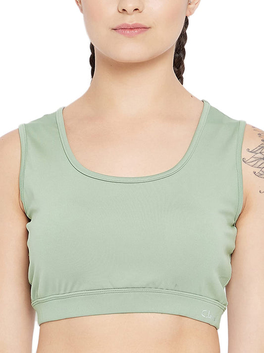 Clovia WomenS Medium Impact Non-Padded Sports Bra With Removable Pads (Br2056S11_Green_Xl)