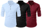 Finivo Fashion Combo Of MenS Cotton Blend Solid Full Sleeve Short Kurta