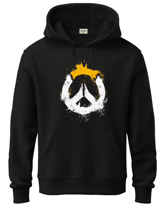 ADRO Mens Cotton Neck Hooded Sweatshirt (H24-M-PC-BL_Black