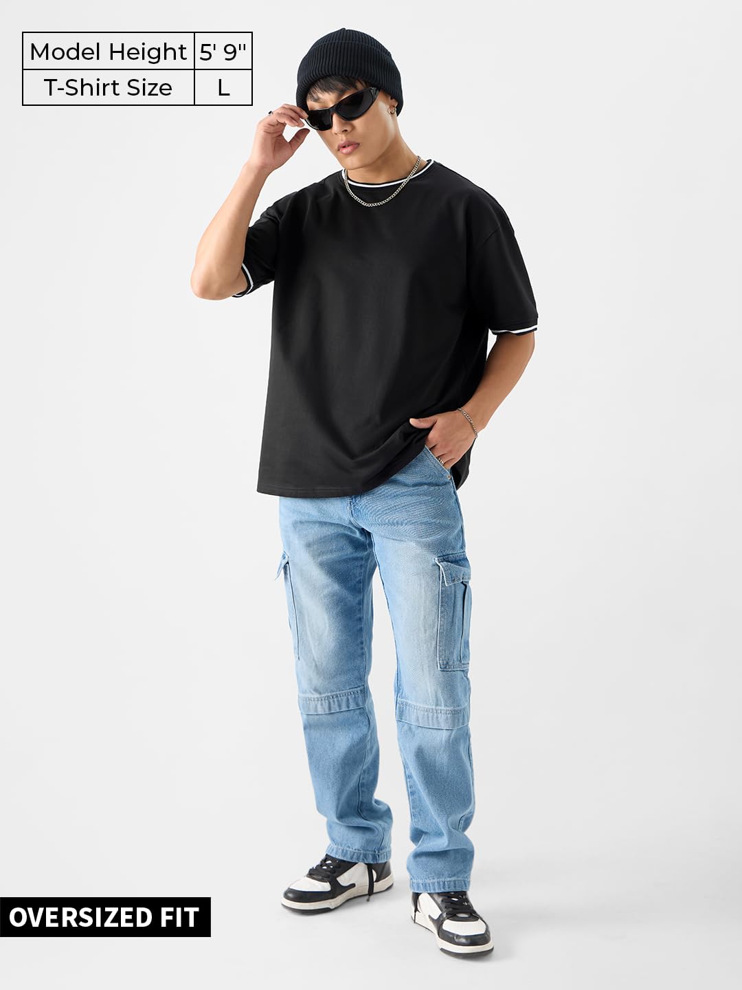 The Souled StoreSolids Oversized: BlackOversized T-Shirts