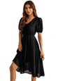 Tagas Women'S Georgette A-Line Standard Length Dress (Op-3210-1-Black-Xl_Black)
