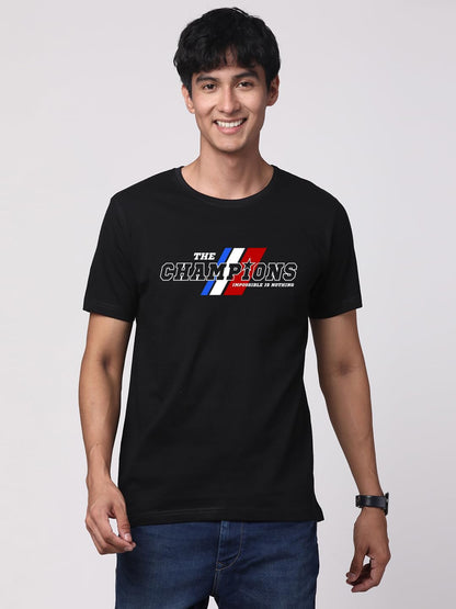 ADRO Men's Graphic Printed 100% Cotton T-Shirt - Regular Fit, Printed T-Shirts for Men (RN24-CMP-BL_Black)