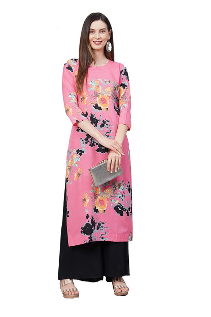 ANNI DESIGNER Women's Crepe Straight Printed Kurta Pack of 6 (Crepe Combo-6_99_Newly_)