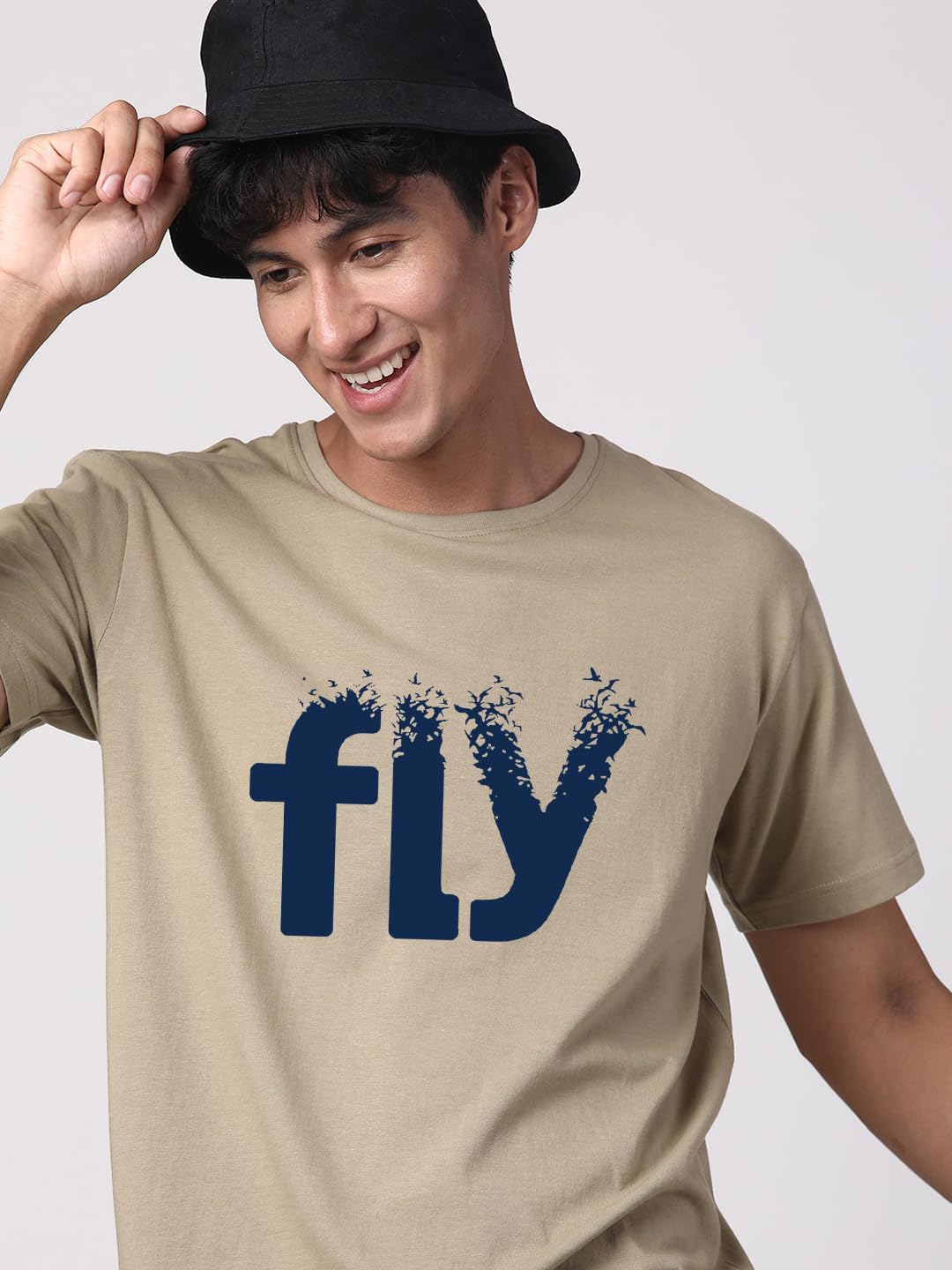 ADRO Fly Mens Printed T-Shirts (RN23-M-FLY-BE_Beige)