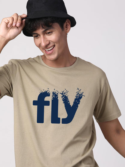 ADRO Fly Mens Printed T-Shirts (RN23-M-FLY-BE_Beige)