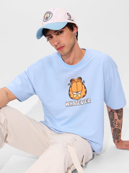 The Souled Store Official Garfield Originals: Dont Care Oversized T-Shirt for Men Boys Cotton Casual Half Sleeves Baggy Loose F
