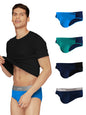 XYXX Mens Underwear Dualist IntelliSoft Antimicrobial Micro Modal Brief Pack of 5 (Brilliant Blue & Black Iris ; Black Iris & B
