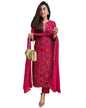 Gosriki WomenS Rayon Blend Straight Printed Kurta With Pant & Dupatta (Turae Rani-Vks01-Gs_5Xl_Pink_Xxxxx-Large)