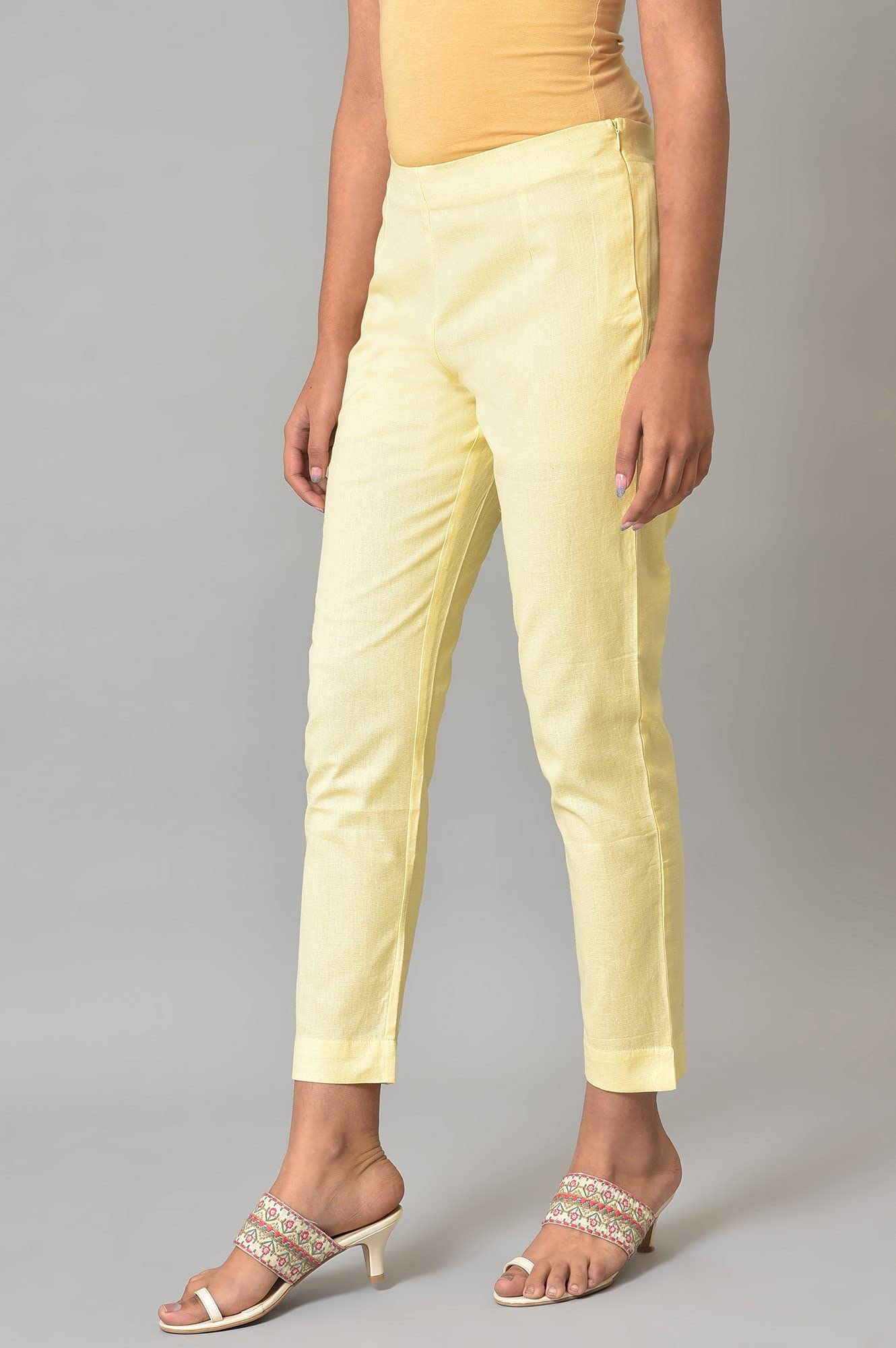 W Cotton Blend Strechable Slim Pants for Women | Cotton Blend Slim Pants for Women | Trousers for Women | W for Woman