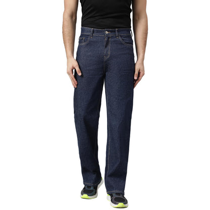 Kotty MenS Cotton Lycra Blend Relaxed Fit Mid Rise Jeans Prussian Blue