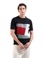 The Indian Garage Co Mens Slim Fit Textured Flatknit Half Sleeves Crew Neck T-Shirt