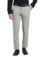 Turtle Men Blue Slim Fit Dobby Flat Front Cotton Stretch Formal Trouser