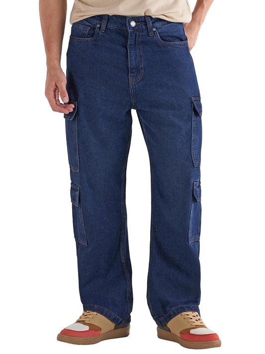 Bewakoof MenS Washed Regular Fit Cotton Lycra Blend Jeans_654889_Blue_28