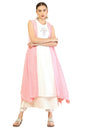 Pink Cotton Layered Jacket Style Kurta