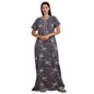 Sweet Dreams Women Printed Night Dress Dark Grey