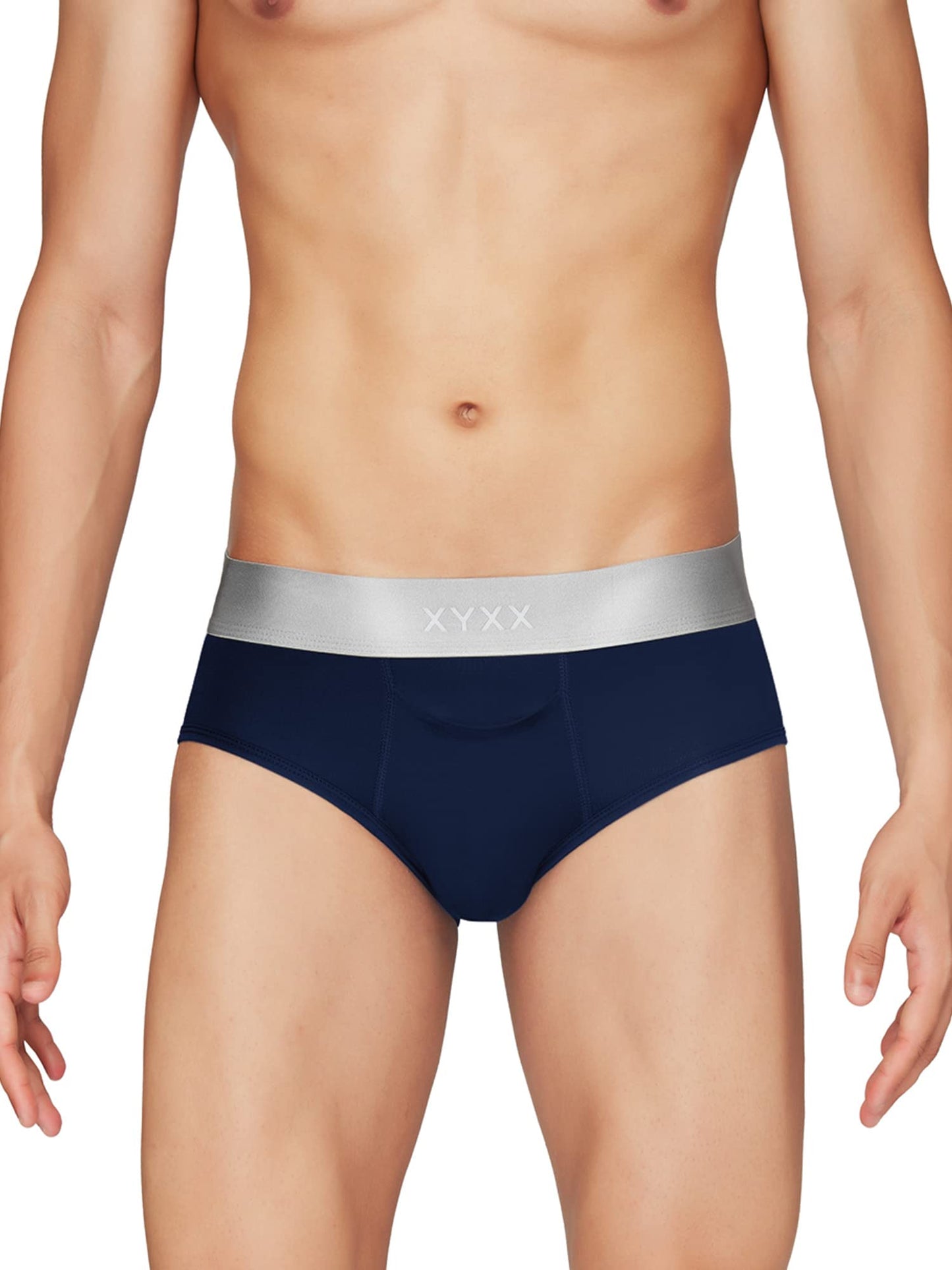 XYXX Mens Underwear Illuminati IntelliSoft Antimicrobial Micro Modal Brief Pack of 3 (Black & Steel Grey ; Brilliant Blue ; Bla