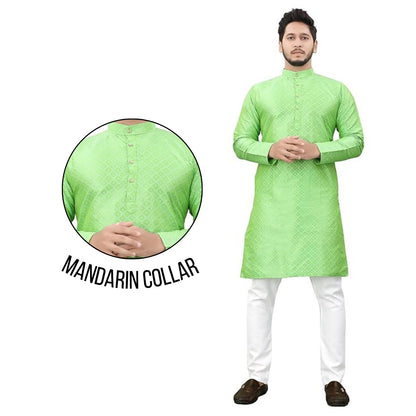 More & More Mens Cottan Blend Kurta Pista