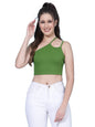 OOMPH! Crop Tops for Women, Green - mt581