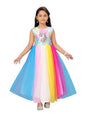 Aarika GirlS Net A-Line Maxi Dress (G-1632_Multi_24) Multicolour
