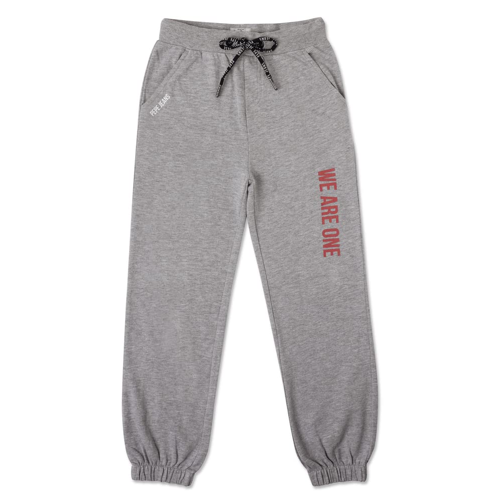 Pepe Jeans Boys Jello Graphic Printed Jogger, Grey Mel,12